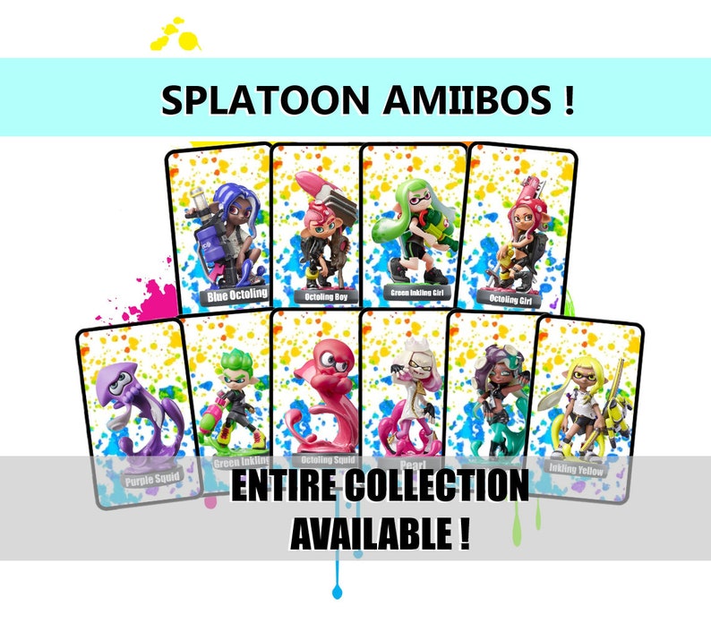 SPLATOON Amiibo: Hand Made Cards  - We have them all! You Choose !!  Fast Shipping !