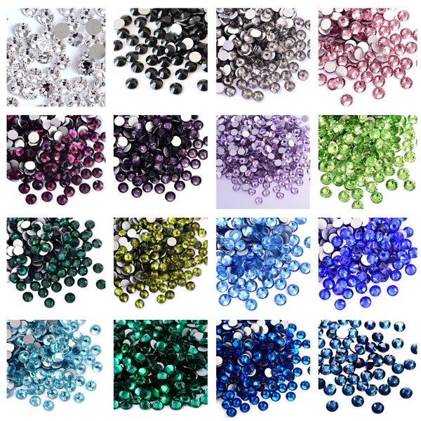 14400 GLASS Bulk Bag Non-Hotfix Color Rhinestones 100 Gross Flatback ss6 ss10 ss12 ss16 ss20 High Quality Faceted DIY Bling Nonhotfix_P1