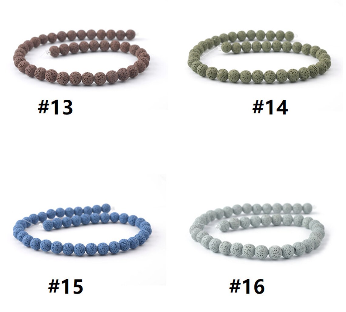 Lava Beads 20 Colors Round Lava Rock Beads Stone Volcanic - Etsy