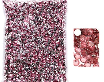 50000個 ダークピンク ラインストーン シルバーベース 虹色 非ホットフィックス 樹脂 ゼリー ラインストーン 2 mm 3 mm 4 mm 5 mm 6 mm タンブラー装飾用