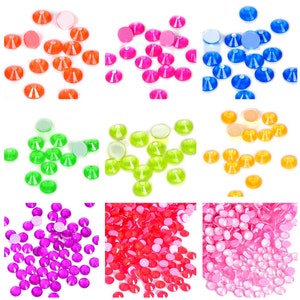 Flatback Neon Glass Rhinestones Non-Hotfix 2mm 3mm 4mm 5mm 6mm Rhinestones Bling Embellishments Nail Art SS6 SS8 SS10 SS12 SS16 SS20 SS30