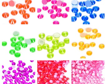 Flatback Neon Glas Strass Niet-Hotfix 2mm 3mm 4mm 5mm 6mm Strass Steentjes Bling Verfraaiingen Nail Art SS6 SS8 SS10 SS12 SS16 SS20 SS30