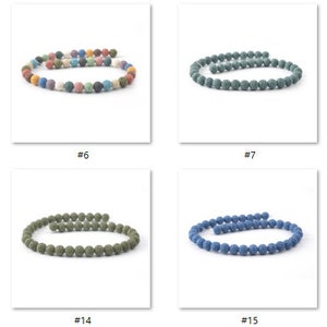 Lava Beads 20 Colors Round Lava Rock Beads Stone Volcanic Loose Beads ...