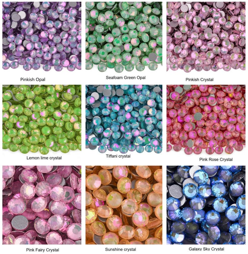 Galaxy Rhinestones 1440pcs Glass Rhinestones Non-hotfix 2 3 4 5 6mm Rhinestones Bling ...