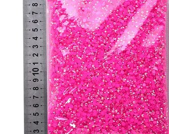 50000個 ダークピンク AB ラインストーン 虹色 非ホットフィックス 樹脂 ゼリー ラインストーン 2 mm 3 mm 4 mm 5 mm 6 mm タンブラー用