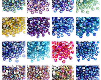 1440pcs Rhinestones Glass Non-Hotfix 2 3 4 5 6 mm Bling Embellishments Tumblers Nails SS6 SS10 SS16 SS20 SS30 Bulk Wholesale (#38-55)