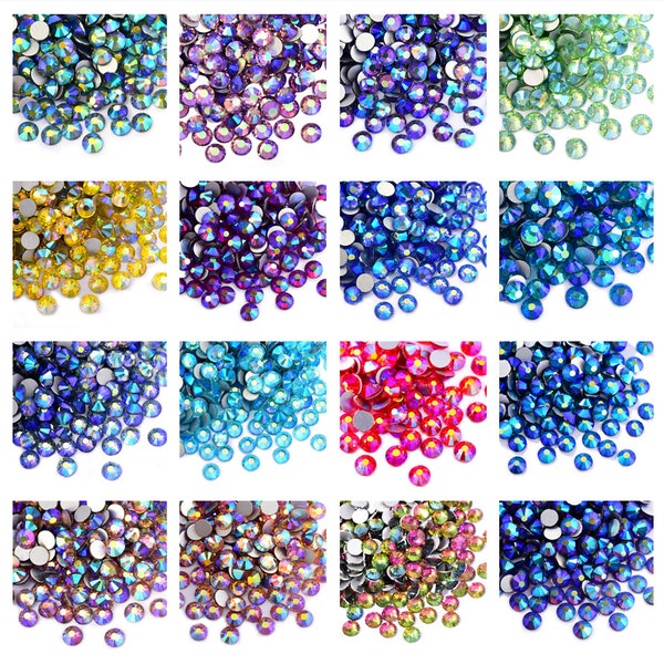 1440pcs Strass Verre Non-Hotfix 2 3 4 5 6 mm Bling Embellissements Tumblers Nails SS6 SS10 SS16 SS20 SS30 Bulk Wholesale (#38-55)