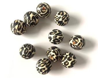 10-100Pcs 15mm 12mm Leopard Print Round Silicone Beads Bulk Jewelry Making DIY Keychain Lanyard Wrist Bracelet pacifier clip bpa free #2