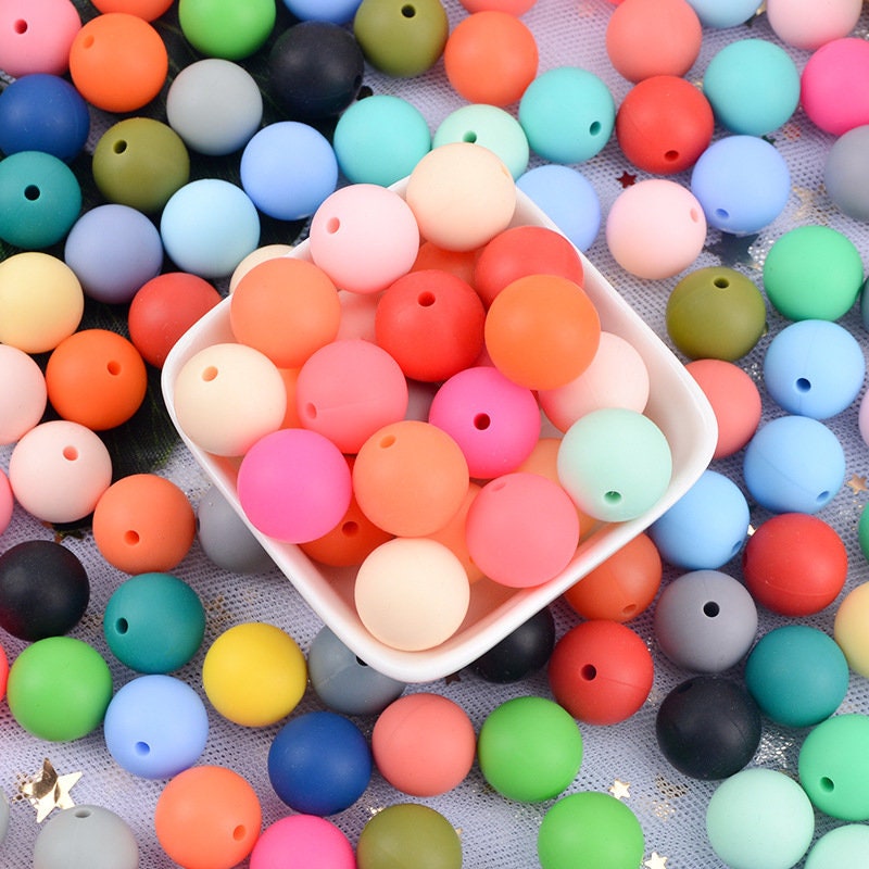 Solid Color Silicone Beads 19mm Large Big – Beadable Bliss