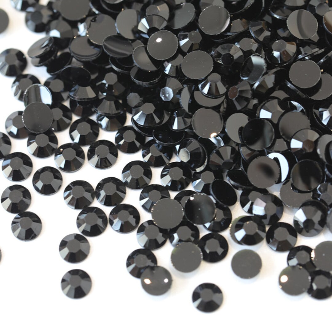 50000pcs Black Rhinestones Iridescent Nonhot Fix Resin Jelly ...
