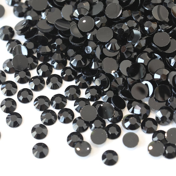 50000pcs Black Rhinestones Iridescent Nonhot Fix Resin Jelly