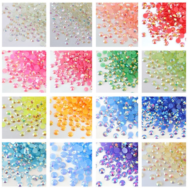 5000pcs 3MM 4MM 5MM Jelly AB Flatback Resin Rhinestones Candy Cab ss10 ss16 ss20 3D Nail Art Deco Bling Kit Supplies Embellishments Tumblers