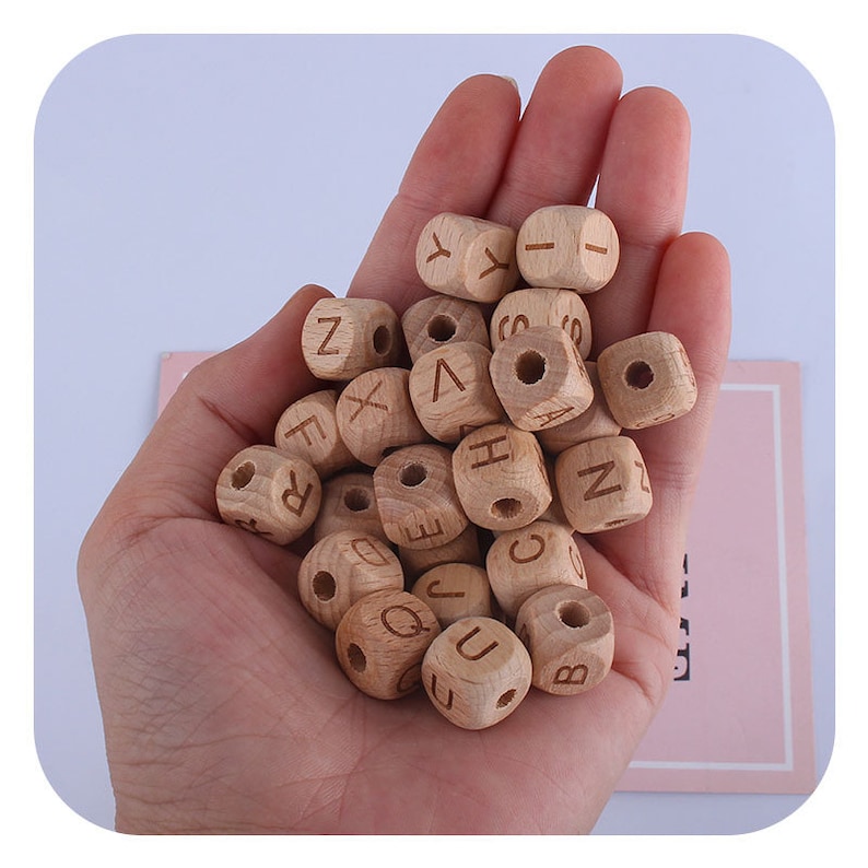 12MM Wood Bead Bulk Alphabet Letter Beads CRAFT SUPPLY Etsy