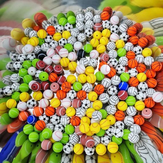 500Pc Silicone Beads Bulk for Keychain DIY Making 12mm Silicone