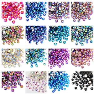 14400 GLASS Bulk Bag Non-Hotfix AB Color Rhinestones 100 Gross Flatback ss6 ss10 ss12 ss16 ss20 High Quality Faceted DIY Bling Nonhotfix_2