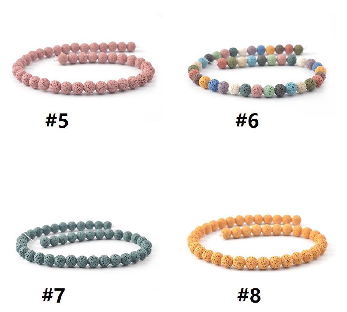 Lava Beads 20 Colors Round Lava Rock Beads Stone Volcanic - Etsy