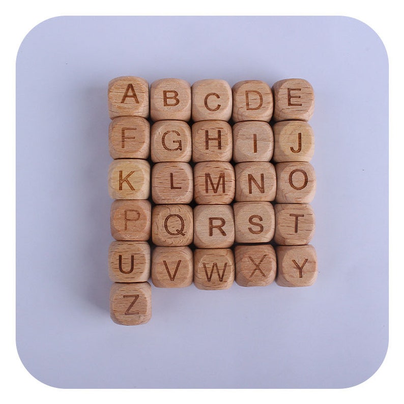 12MM Wood Bead Bulk Alphabet Letter Beads CRAFT SUPPLY Etsy