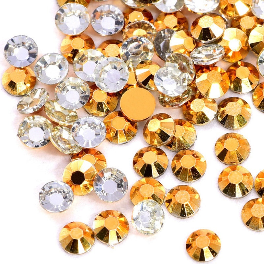 50000pcs Aurum Gold Rhinestones Iridescent Nonhot Fix Resin Jelly ...