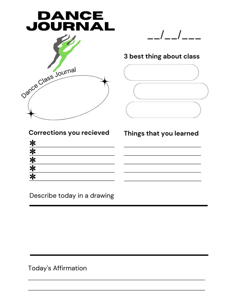 Dance Journal: Student Progress Tracker for Ballet, Hip Hop, Jazz - Etsy
