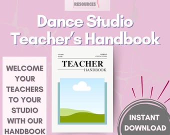 Dance Studio Teacher Handbook: Customisable Staff Guide (PDF)