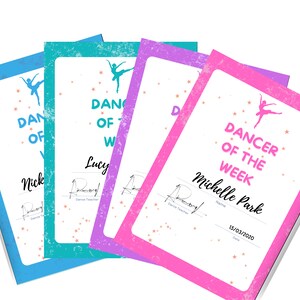 Dancer Certificates, Ballet Dancing Awards, Printable Teacher Awards, Instant Digital Download