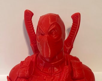 Red 3D printed Deadpool