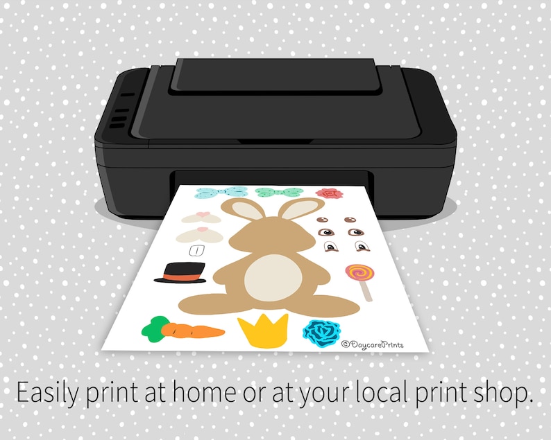 Build a Bunny Craft for Kids Printable Classroom Daycare - Etsy