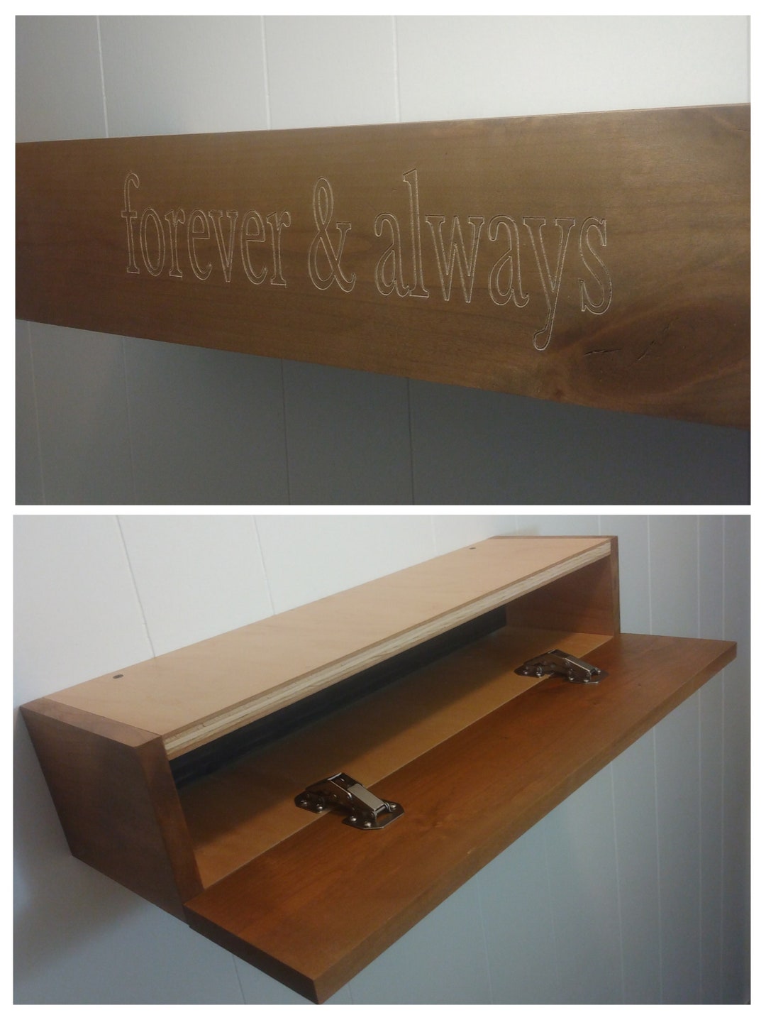 Free Floating Shelf With Storage Space and Custom Engraving. Etsy