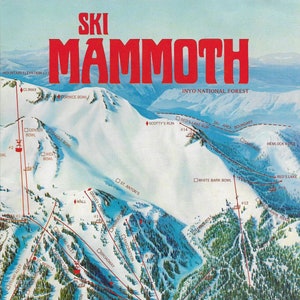 1972 Vintage Mammoth Ski Map, Descarga digital Arte de pared