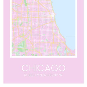 Chicago IL Karte Digital Download Wandkunst