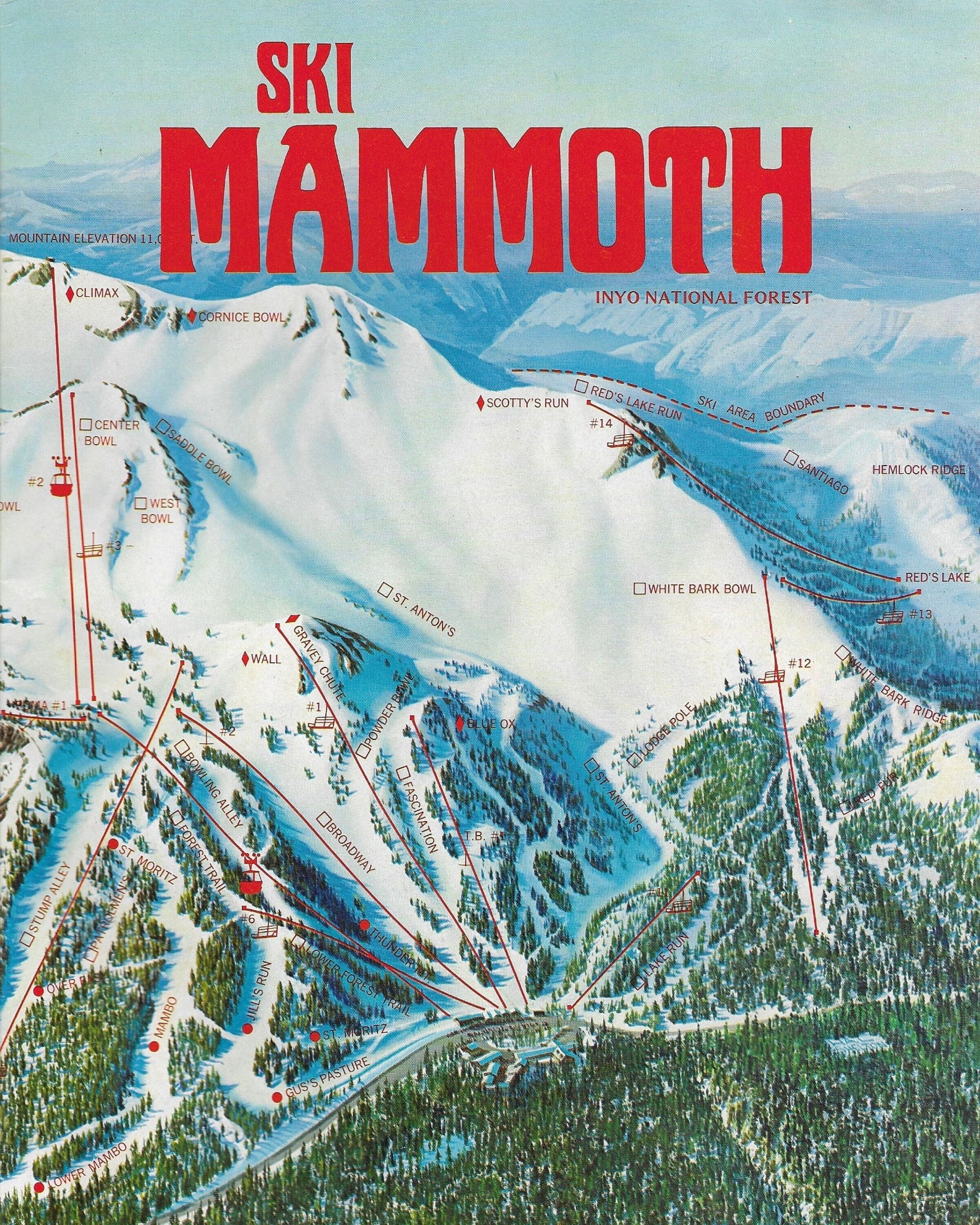 1972 Vintage Mammoth Ski Map Digital Download Wall Art Etsy Il 4ofm 