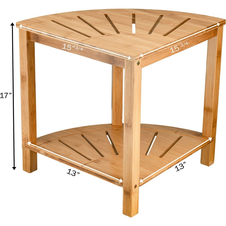 Bamboo Corner Shower Bench With Shelves for Home Decor for Etsy Canada