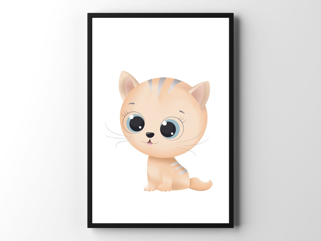 Cat Wall Art, Cat Nursery Decor, Printable Wall Art, Nursery Wall Art