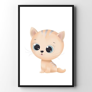 Cat Wall Art, Cat Nursery Decor, Printable Wall Art, Nursery Wall Art, Cat Printable, Kids Room Decor, DIGITAL DOWNLOAD