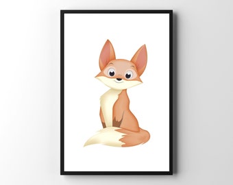 Fox Wall Art, Fox Nursery Decor, Printable Wall Art, Nursery Wall Art, Fox Printable, Kids Room Decor, DIGITAL DOWNLOAD