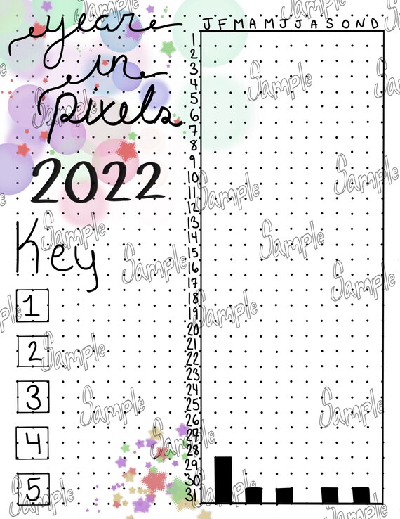 2022 Year in Pixels Chart Digital Journal PDF | Etsy