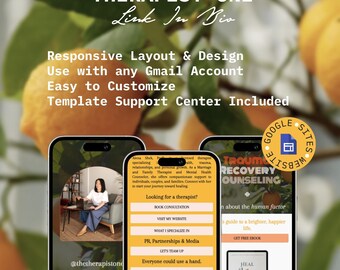 Therapist One Link in Bio Google Sites Template: Responsive Mini Website