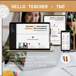 Google Site Class | Calm Orange Theme for Google Sites | Classroom Website | Google Sites Web Design | Classroom | Class Website