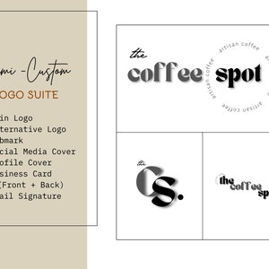 Le Café | Kit de logo complet | Logo du café | Logo préfabriqué | Logo d&#39;entreprise | Logo neutre | Logo en filigrane | Elle conçoit des objets