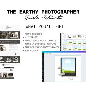Earthy Photographer Google Sites Template | Website Design - Etsy Canada