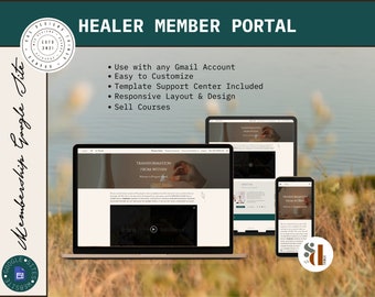 Google Sites Theme: Healer Member Portal, Minimalist Website