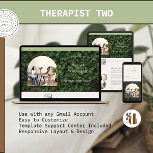 Google Website Template | Grün und Creme Theme für Google Sides | Therapeuten-Webseite | Webdesign von Googlesites | Minimalistische Webseite | SDT07