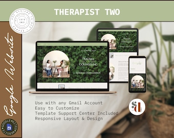 Therapist Google Site Template: Green and Cream Website Design