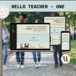 Google Site Classroom  | Calm Green Theme for Google Sites | Classroom Website | Google Sites Web Design | Classroom | Teacher Google Site