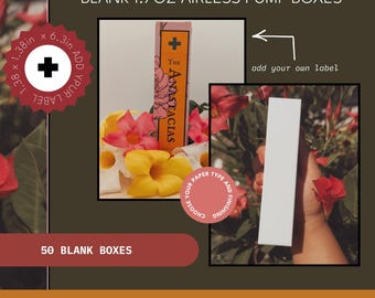 Blank 1.7oz Airless Pump Bottle Box - Linen Texture Cosmetic Packaging, 50 Boxes
