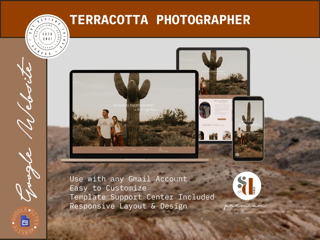 Boho Terracotta Google Sites Template: Photographer Website - Etsy