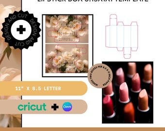 Lipstick Box 3.15x1x1 Template | Canva Design, Cricut Cut File (Digital Download)
