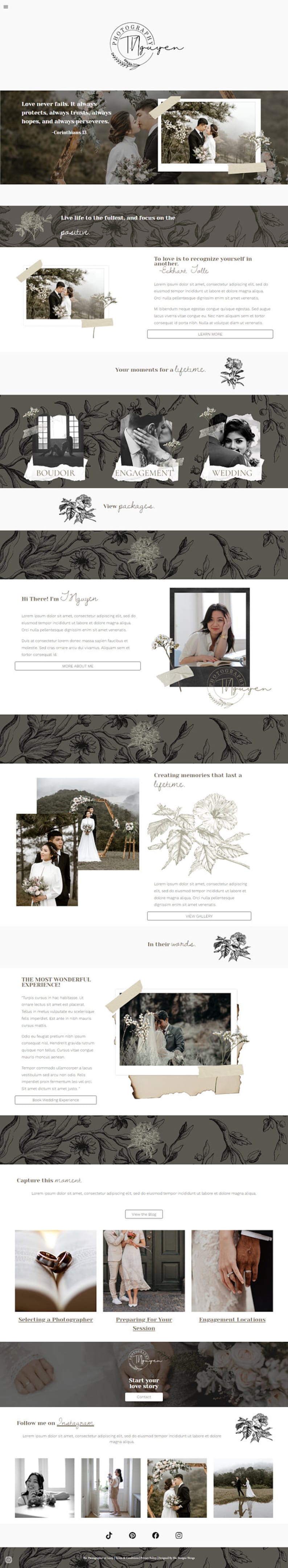 Earthy Photographer Google Sites Template | Website Design - Etsy Canada