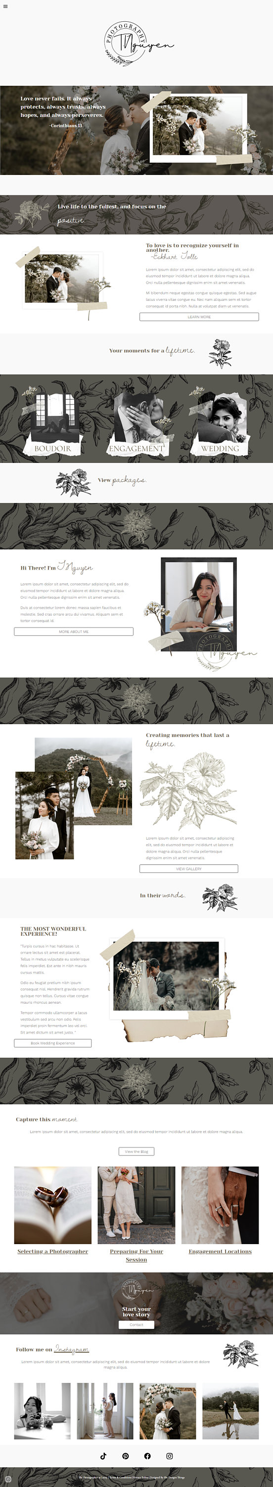 Earthy Photographer Google Sites Template | Website Design - Etsy