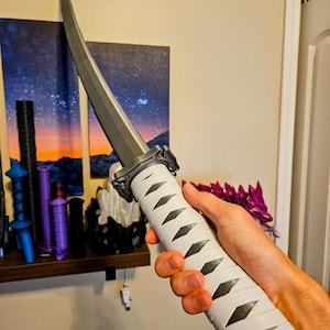 Collapsing 3D Printed Curved Katana | Dual Color | 37''